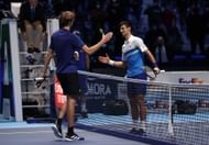<a href='https://www.sportskeeda.com/player/alexander-zverev' target='_blank' rel='noopener noreferrer'>Alexander Zverev</a> and Novak Djokovic after their 2021 Nitto ATP World Tour Finals semifinal